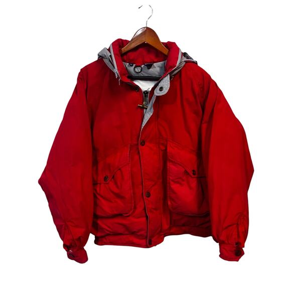 VTG Mighty Mac Duck Down Coat S 40 Red Insulated Zip Hood Outdoor Ski Winter - Picture 3 of 16